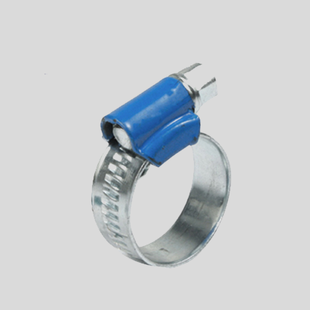 High performance galvanized steel zinc plated adjustable british hose clamp with blue hose price