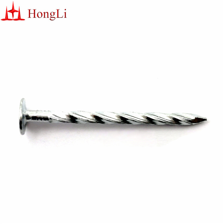 2 INCH X 11G SPIRAL SHANK LARGE HEAD ELECTRO GALVANIZED ROOFING NAILS 