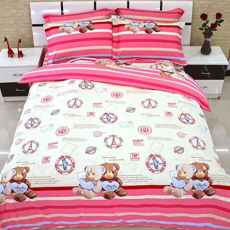 Pink cotton crib bedding set with softness and warmth supplier in china
