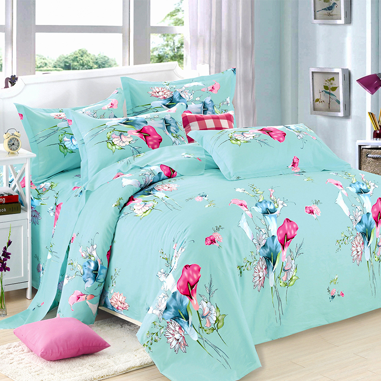 Pure Cotton 3D Plants and Gardens Four Pieces Bedding Sets