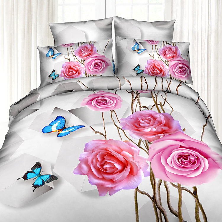 3D flower bedding Sets Home Textile 100% Cotton Bright Soft Home Bedding Comforter Cover Sets