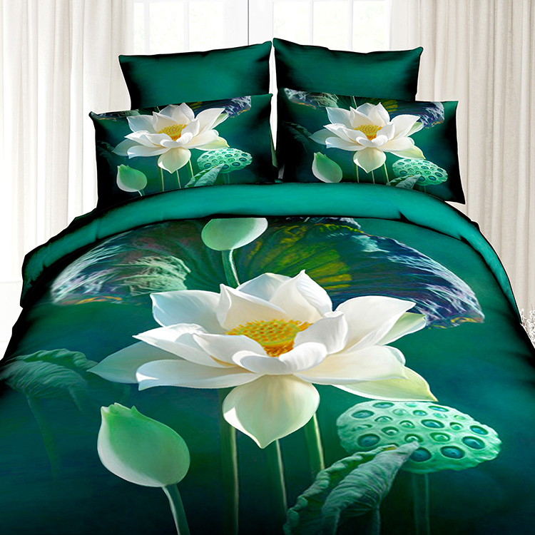 3D pattern Luxury 4pcs bedding sets as King size fabrication in China factory