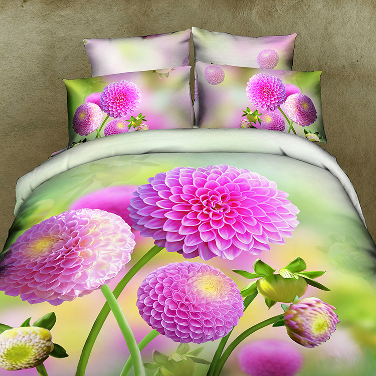 High-end polyester beautiful 3d fitted bed sheet bedding duvet cover set