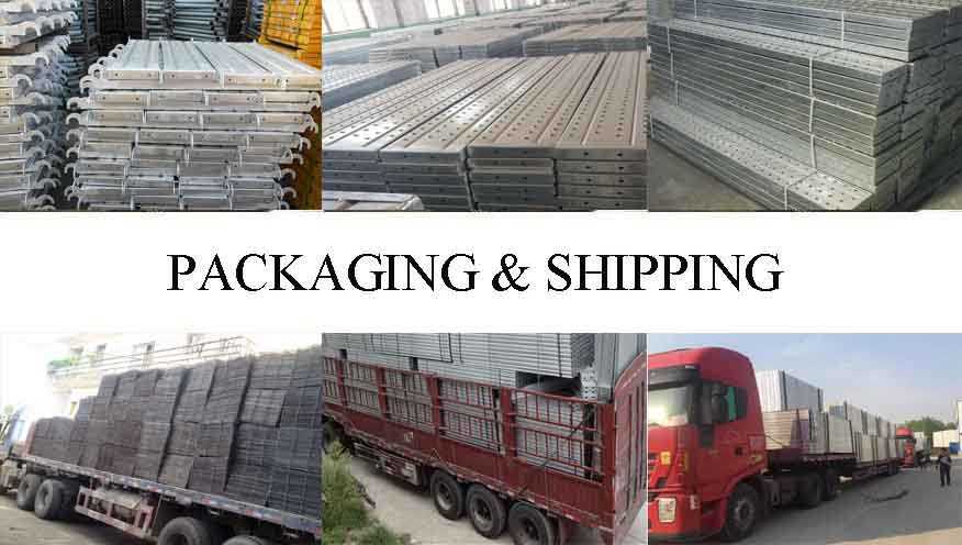 Packaging and shipping of Scaffolding Steel Plank in Africa for construction
