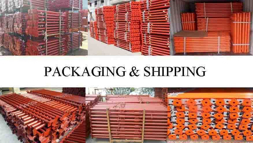 Packaging & shipping of  High quality adjustable telescopic steel prop with reasonable price for sale