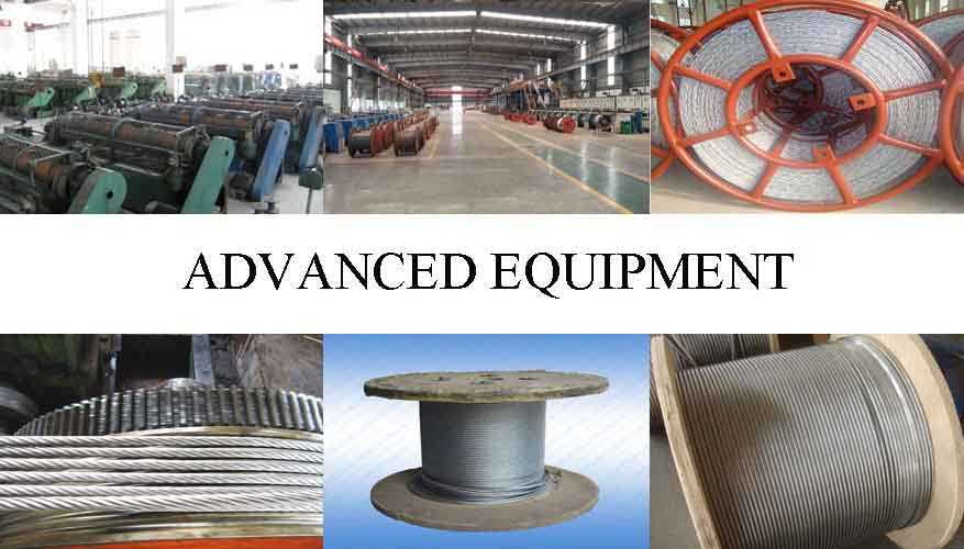 Equipment of alvanized steel wire rope