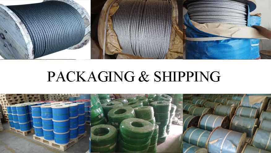 Packaging & Shipping of alvanized steel wire rope