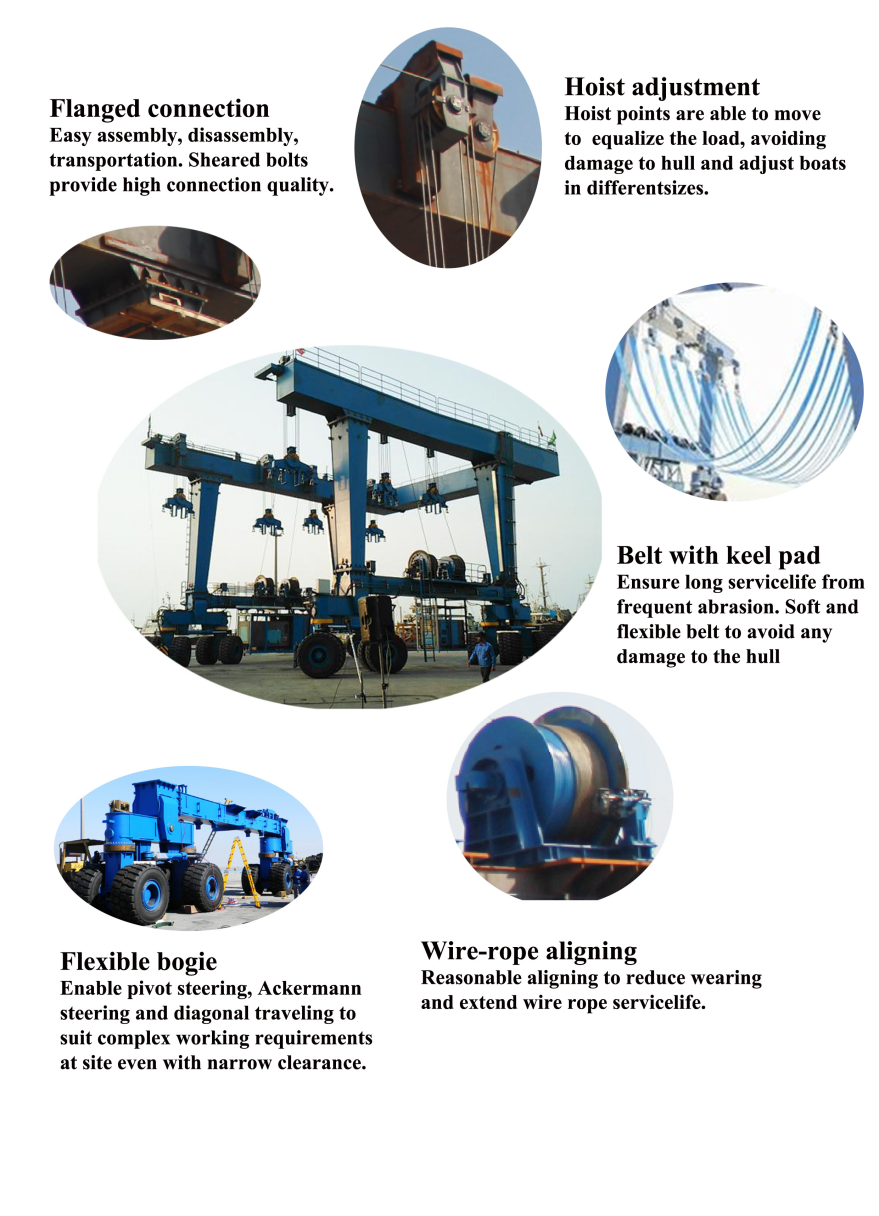 160 Ton Travel Yacht Lift Boat gantry Crane machine Price