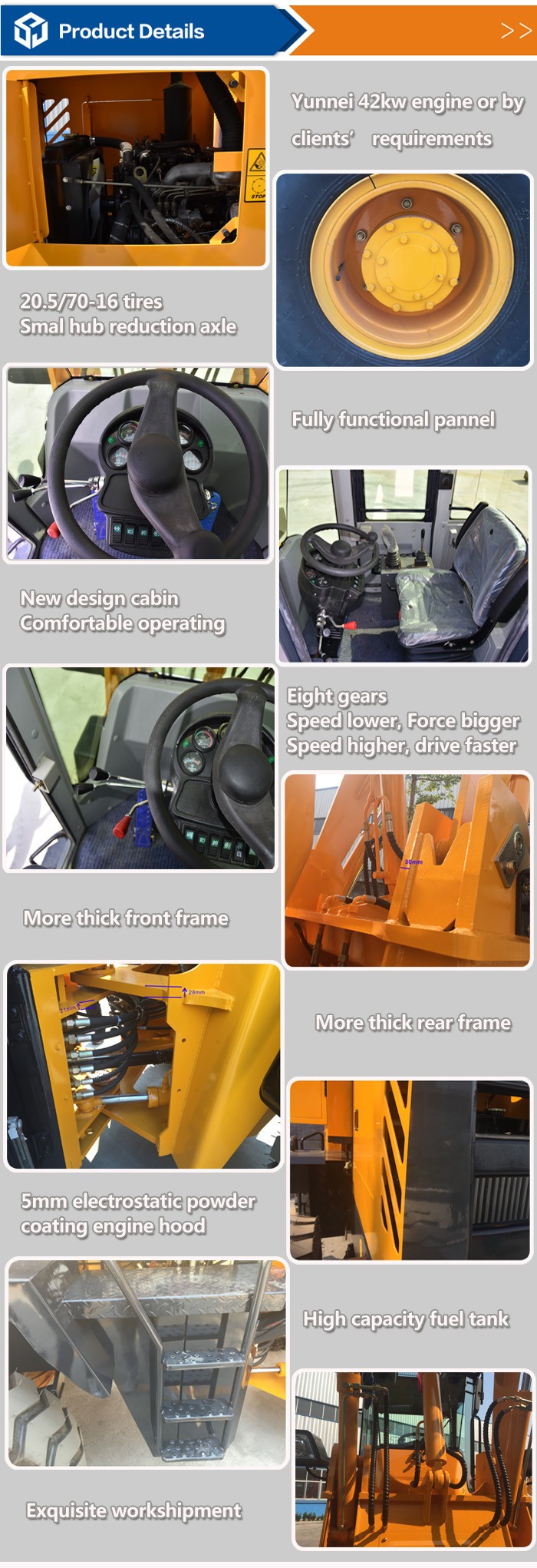 High Quality nice desgin 1.5ton 920F wheel mini front loader