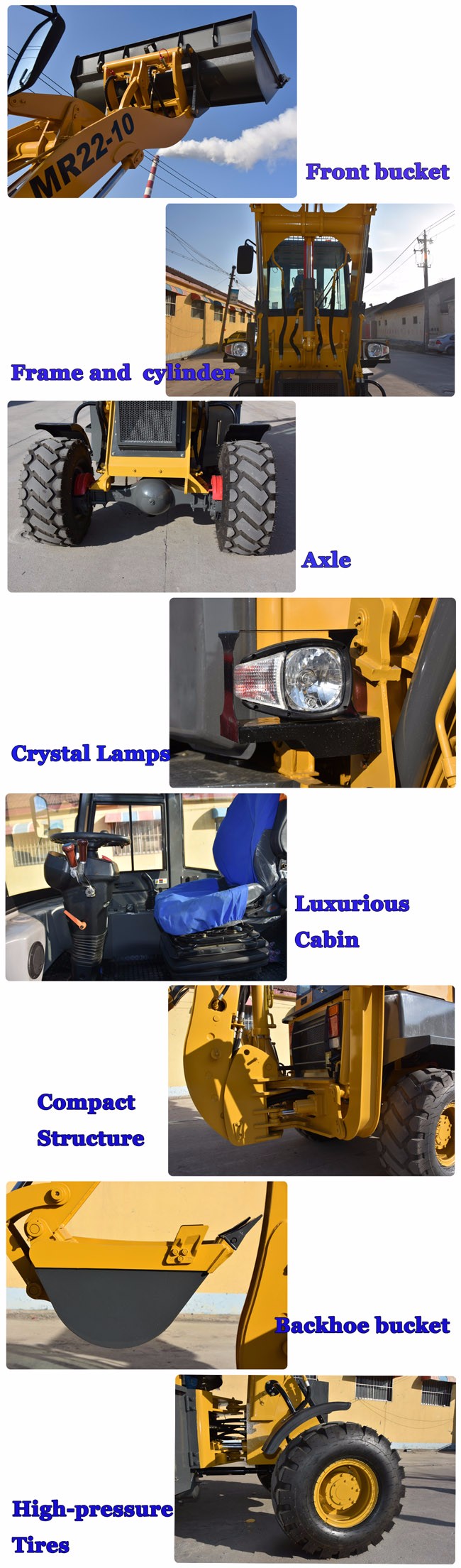 CE China mini backhoe MR22-10 small backhoe loader for farm