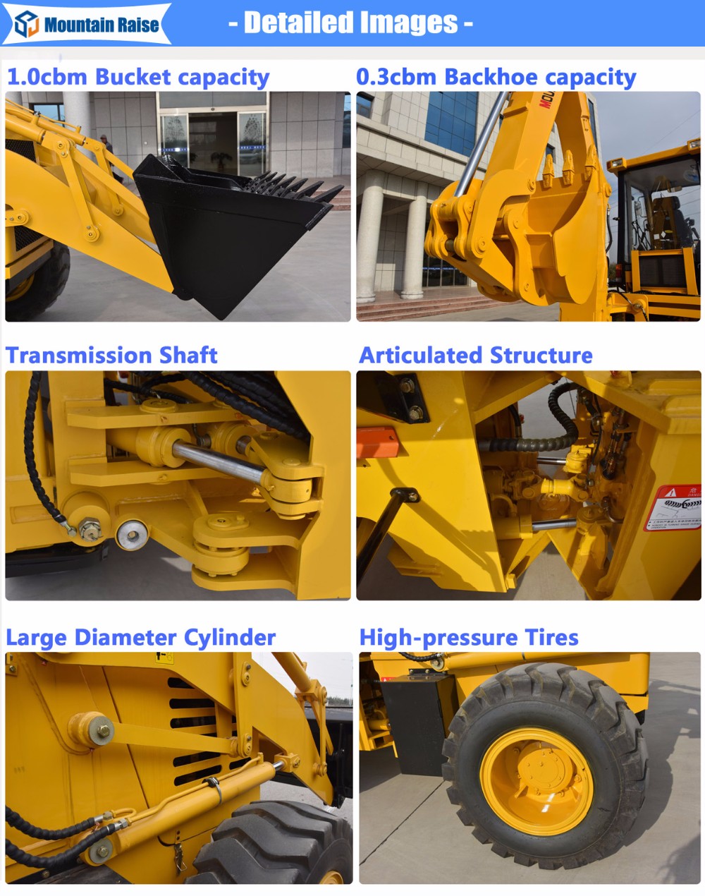 Popular Chinese mini backhoe digger and front loader with prices for sale