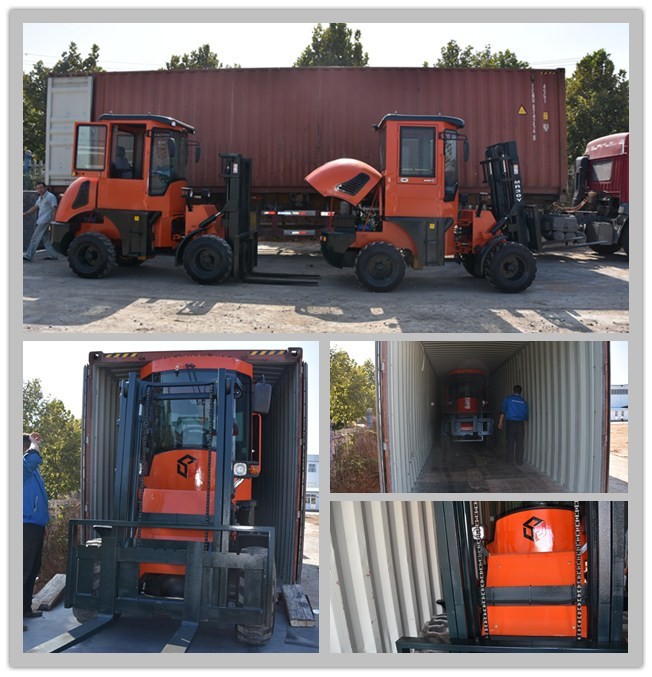 3Ton 5Ton 3M 5M 4x4 China All Terrain Forklift Truck