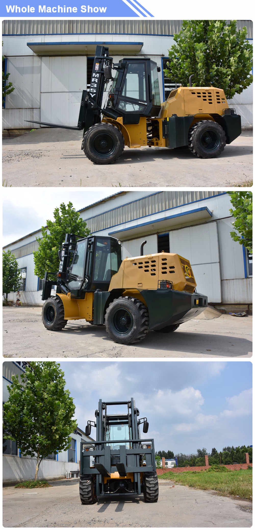 Manual Forklift CPCY35 Offroad All Terrain Forklift Truck