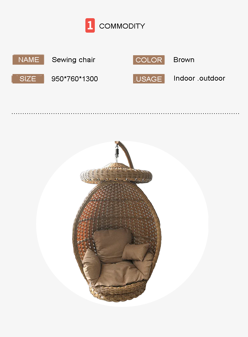 Rattan Outdoor Furniture Egg Hanging Swing Leisure Chair